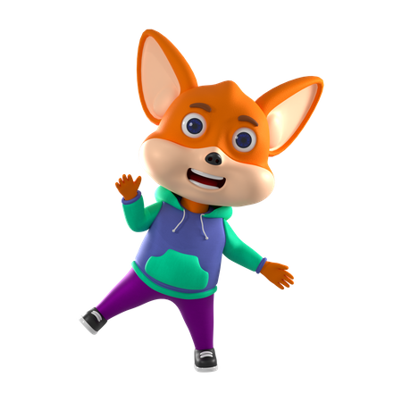 Fox Cute Pose  3D Illustration