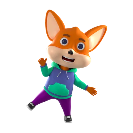 Fox Cute Pose  3D Illustration