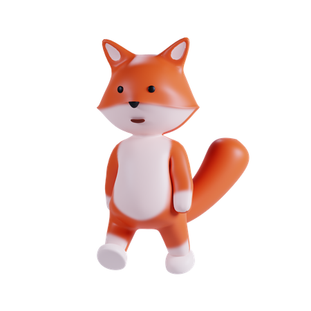 Fox Cute Pose  3D Illustration