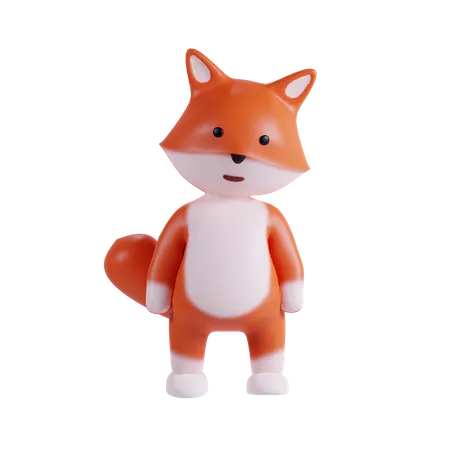 Fox Cute Pose  3D Illustration