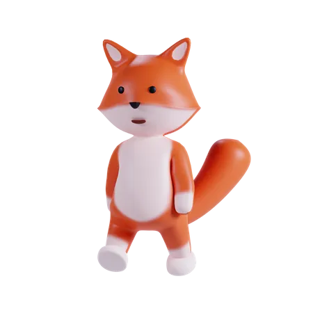 Fox Cute Pose 3D Illustration