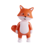 fox cute animal 3d