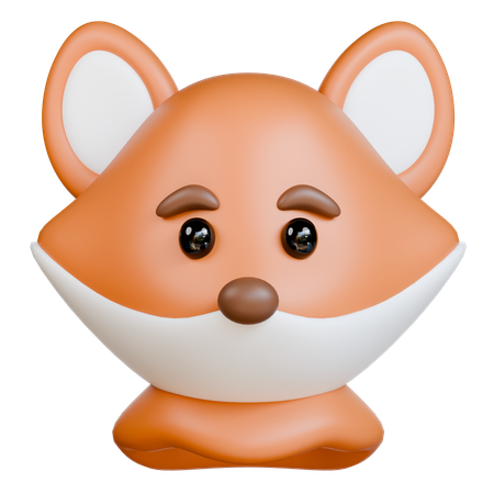 キツネの頭  3D Icon