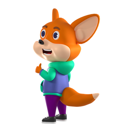 Fox In Like Pose  3D Illustration