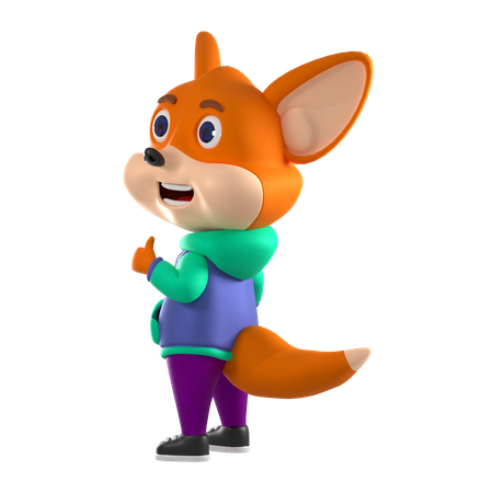Fox In Like Pose  3D Illustration