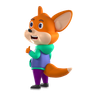 3d fox giving like logo
