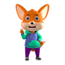 fox victory pose emoji 3d