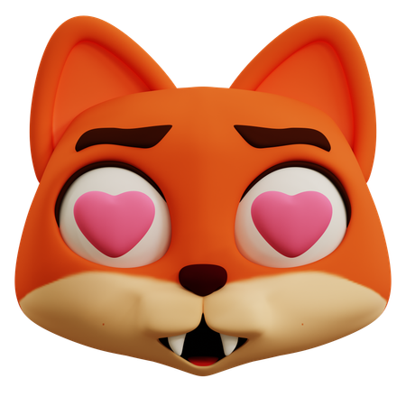 Fox Love Emoji  3D Icon