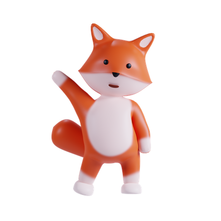 Fox Saying Hello 3D Illustration