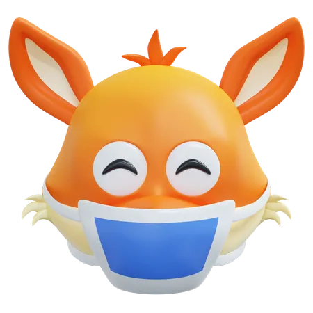 Fox Wearing Mask Emoticon 3 D Icon Illustration 3D Icon