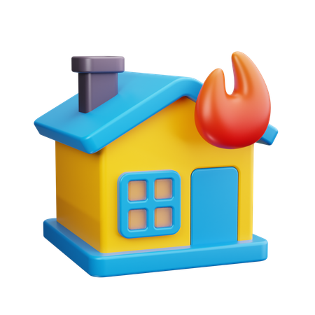 Incendie à la maison  3D Icon