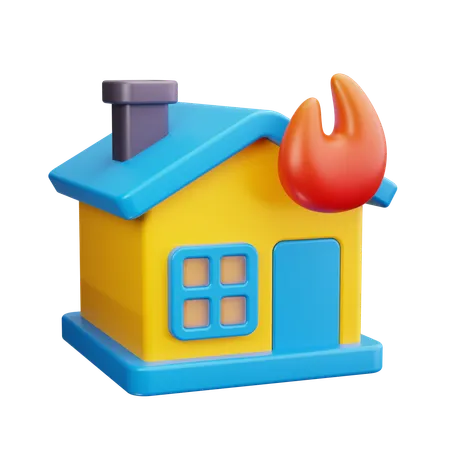 Incendie à la maison  3D Icon