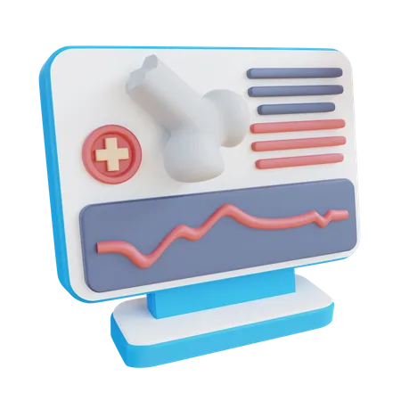 3 D Illustration Of Fracture Check Monitor 3D Icon
