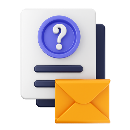 Frage E-Mail Nachricht  3D Icon