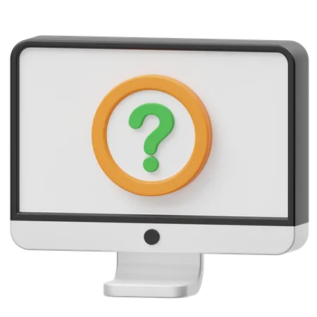 Fragezeichen-Computer  3D Icon