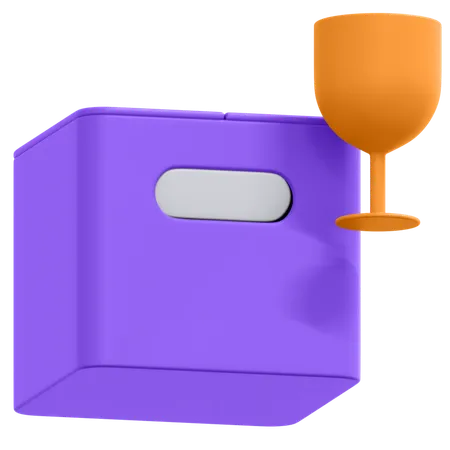 An Icon Of Fragile Package In 3 D Format 3D Icon