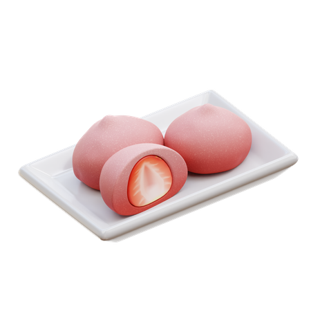 Mochi aux fraises  3D Icon