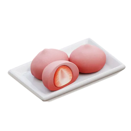 Mochi aux fraises  3D Icon