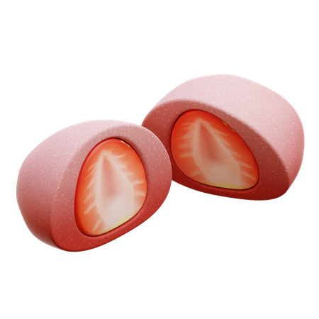 Mochi aux fraises  3D Icon