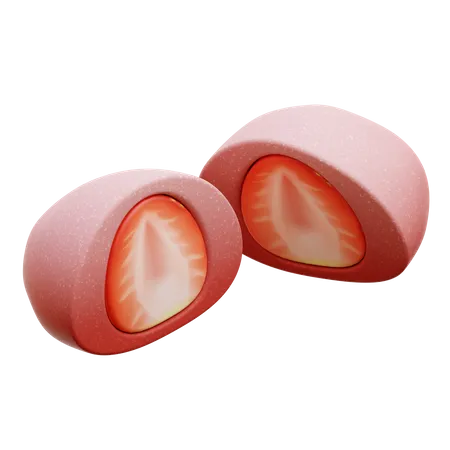 Mochi aux fraises  3D Icon