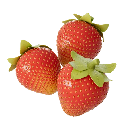 Des fraises  3D Illustration