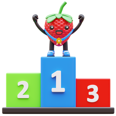 Les fraises sont les premières  3D Illustration