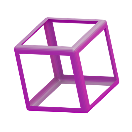 Frame Cube Basic Geometry  3D Icon