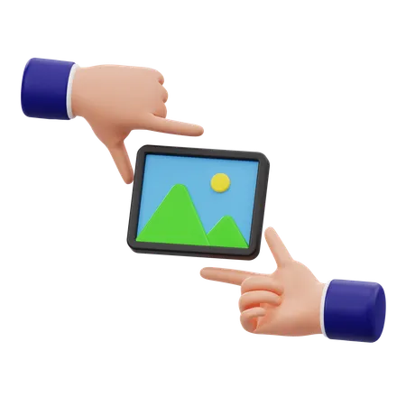 Frame Holding Hand Gesture  3D Icon