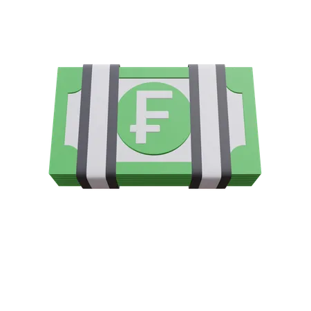 Franc Pack Currency 3 D Icon Illustration With Transparent Background 3D Icon