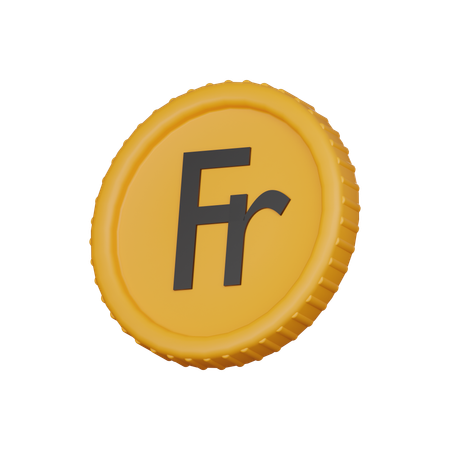 Franc coin  3D Icon