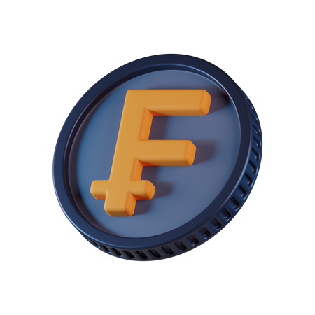 Franc Coin  3D Icon