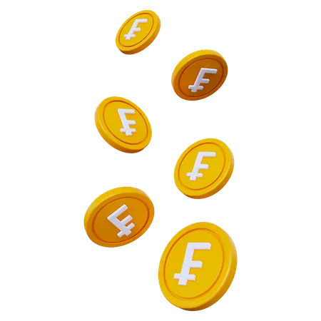 Franc Coins  3D Icon