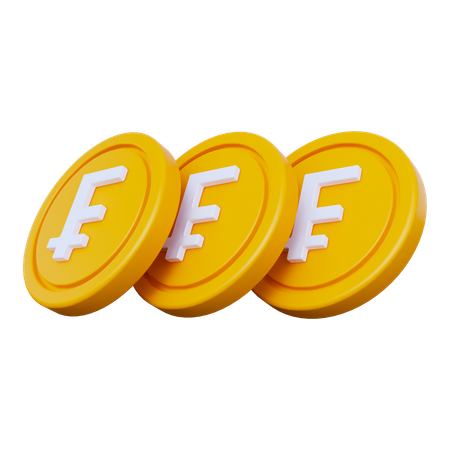 Franc Coins  3D Icon