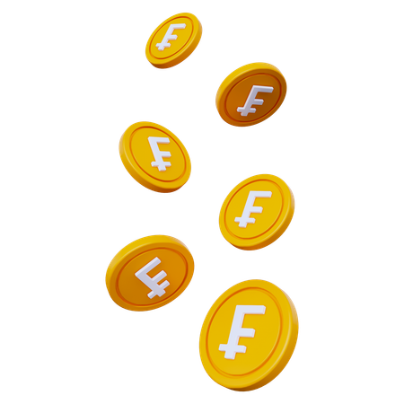 Franc Coins  3D Icon