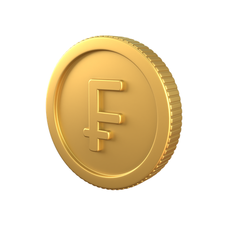 Franc Gold Coin  3D Icon