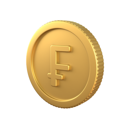 Franc Gold Coin  3D Icon