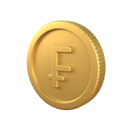 Franc Gold Coin  3D Icon