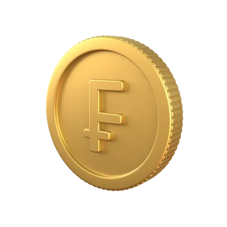 Pièce d'or franc  3D Icon