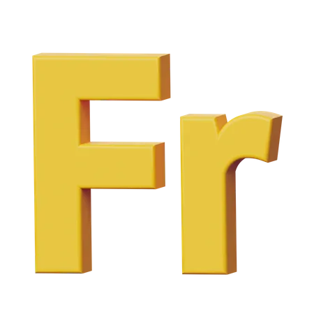 Franc Sign  3D Icon