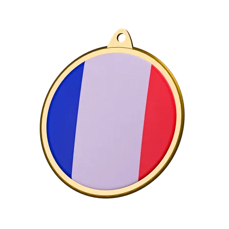 Emblema da medalha da bandeira da frança  3D Icon