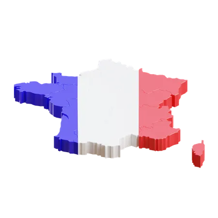 Mapa da frança  3D Icon