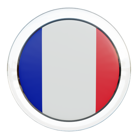 France Flag Glass  3D Icon