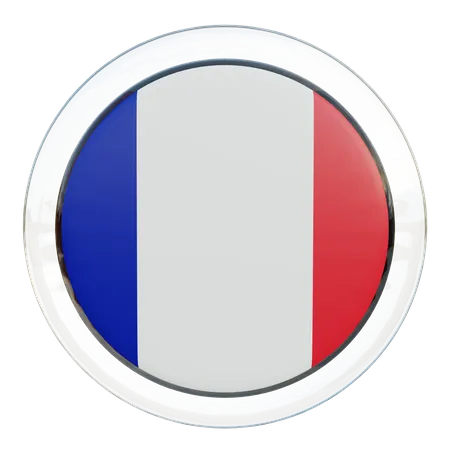 France Flag Glass  3D Illustration