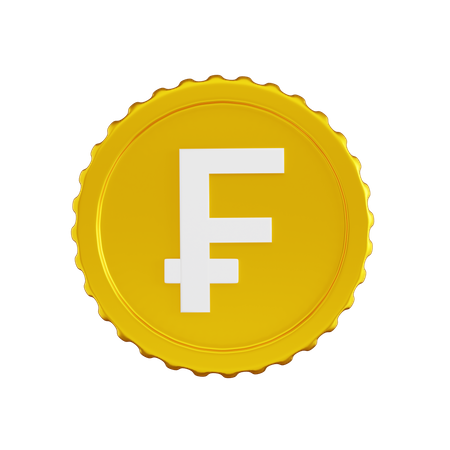 France Franc Coin  3D Icon