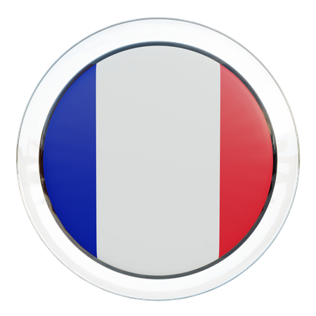 France Round Flag  3D Icon