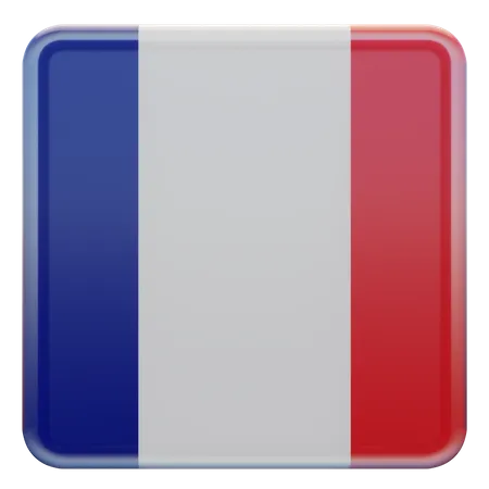 France Square Flag  3D Icon