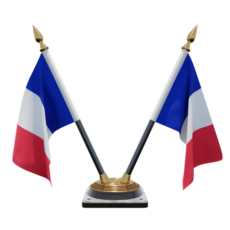 Soporte de bandera de escritorio doble de Francia  3D Flag