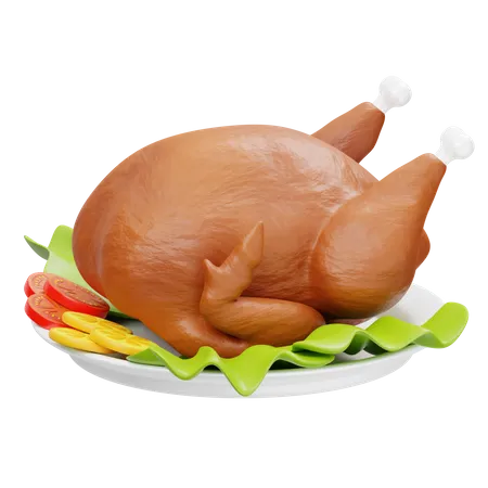 Frango assado  3D Icon