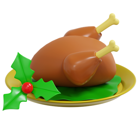 Frango assado  3D Icon