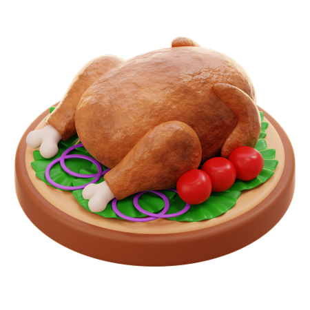 Frango assado  3D Icon